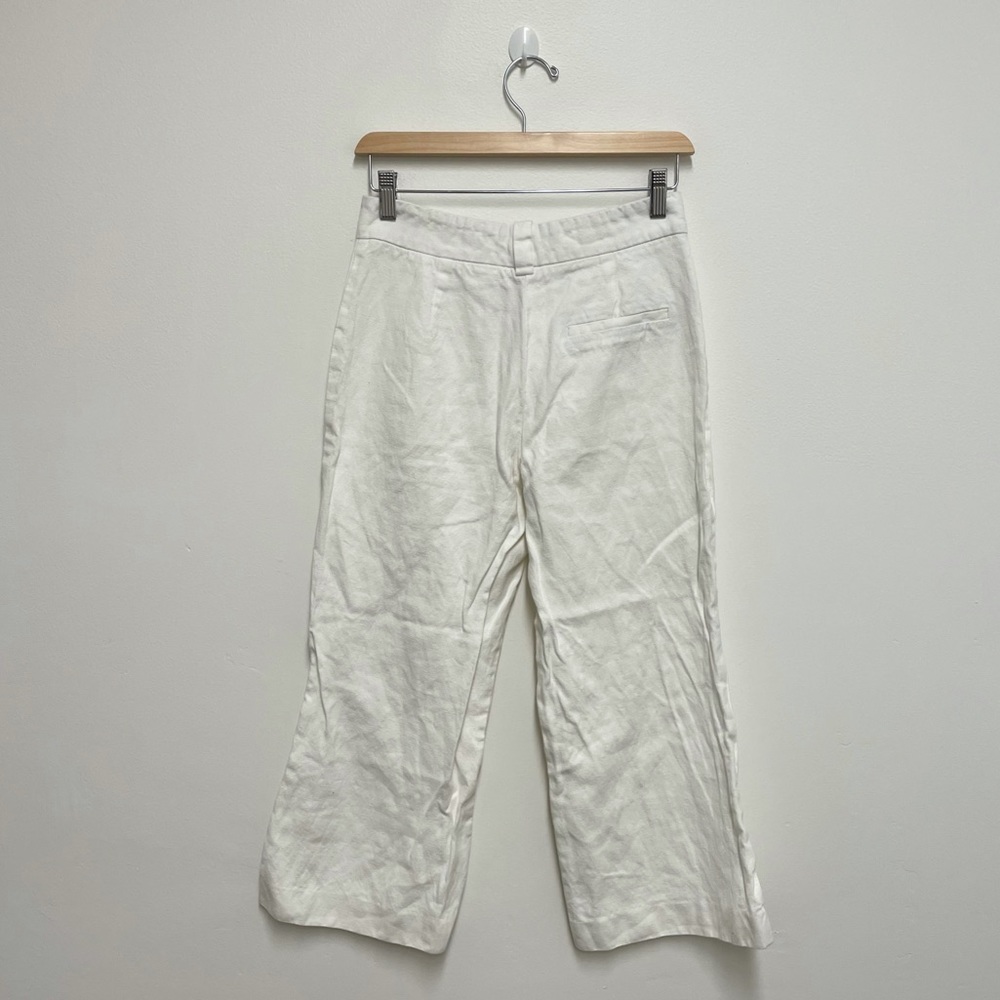 Zara White Linen Wide Pants - Picture 2 of 5
